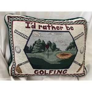 I'd Rather be Golfing Decorative Pillow with Green Backing